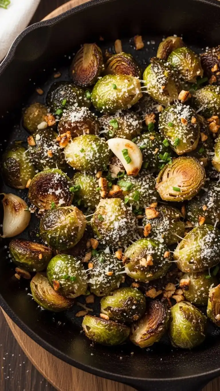 10 Holiday Side Dishes That Will Steal the Show 2 Garlic Parmesan Roasted Brussels Sprouts01 (1)