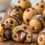 Nutella Stuffed Cookie Dough Truffles Recipe (No Bake!) 4 Nutella stuffed cookie dough truffles