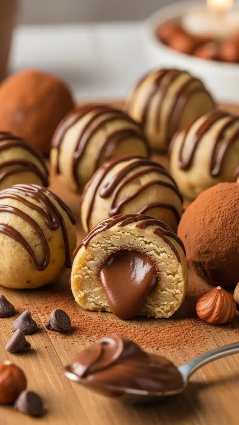 Nutella Stuffed Cookie Dough Truffles Recipe (No Bake!) 3 Nutella stuffed cookie dough truffles01