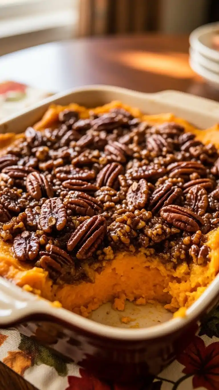 10 Holiday Side Dishes That Will Steal the Show 7 Sweet Potato Casserole with Pecans00