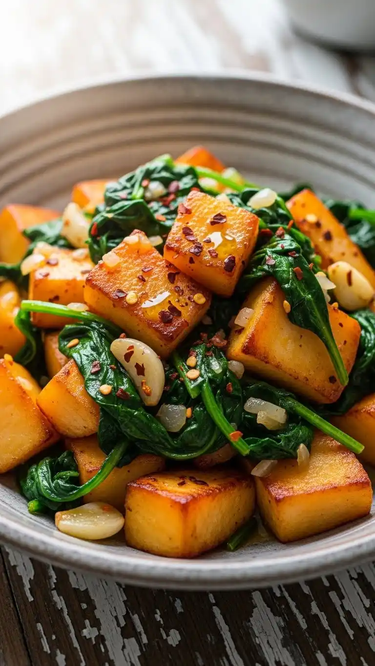 15 Yams Recipes That Will Steal the Spotlight 14 Yam and Spinach Sauté