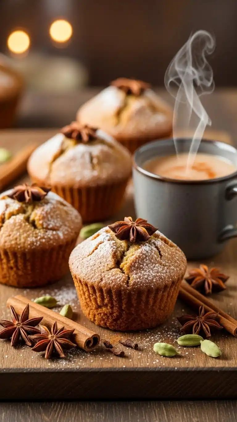 Easy Chai-Spiced Muffins with Aromatic Spices 4 chai spiced muffins 2
