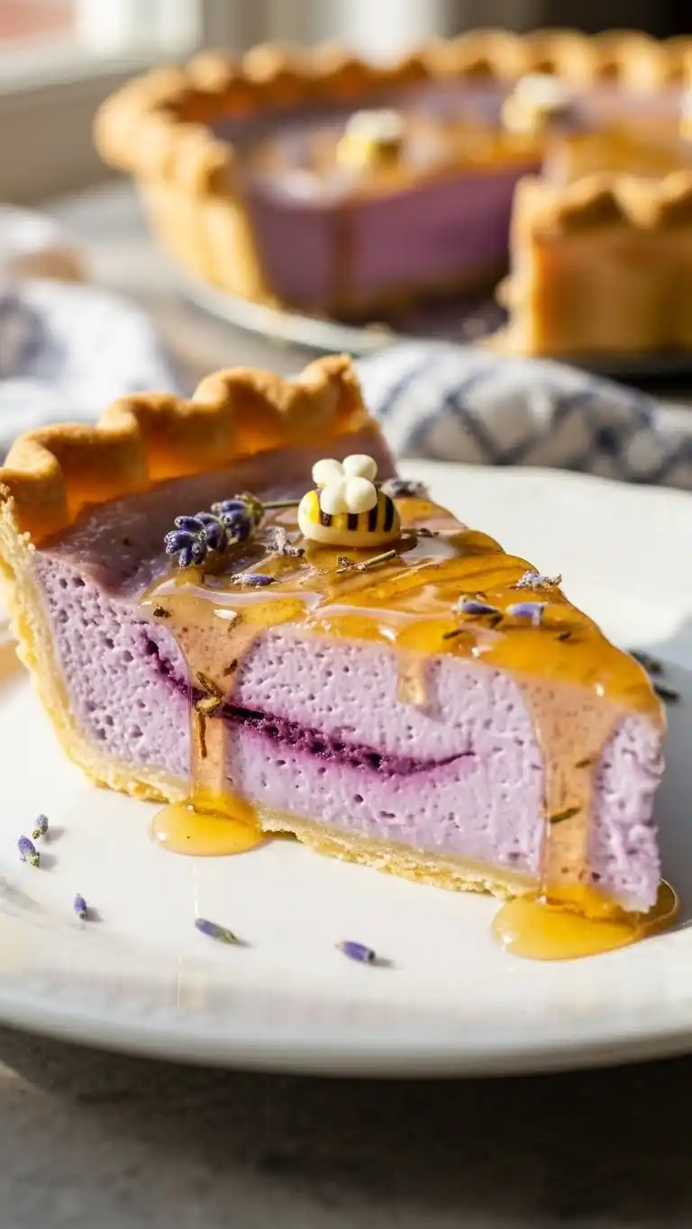 Silky Honey Lavender Custard Pie Recipe with a Floral Twist 3 honey lavender custard pie2
