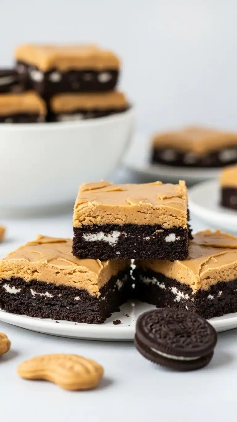 Lazy Day No-Bake Peanut Butter Oreo Bars Recipe 3 no bake peanut butter oreo bars0