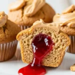 Soft Peanut Butter Jelly Muffins Recipe with a Sweet Surprise 2 peanut butter jelly muffins 1