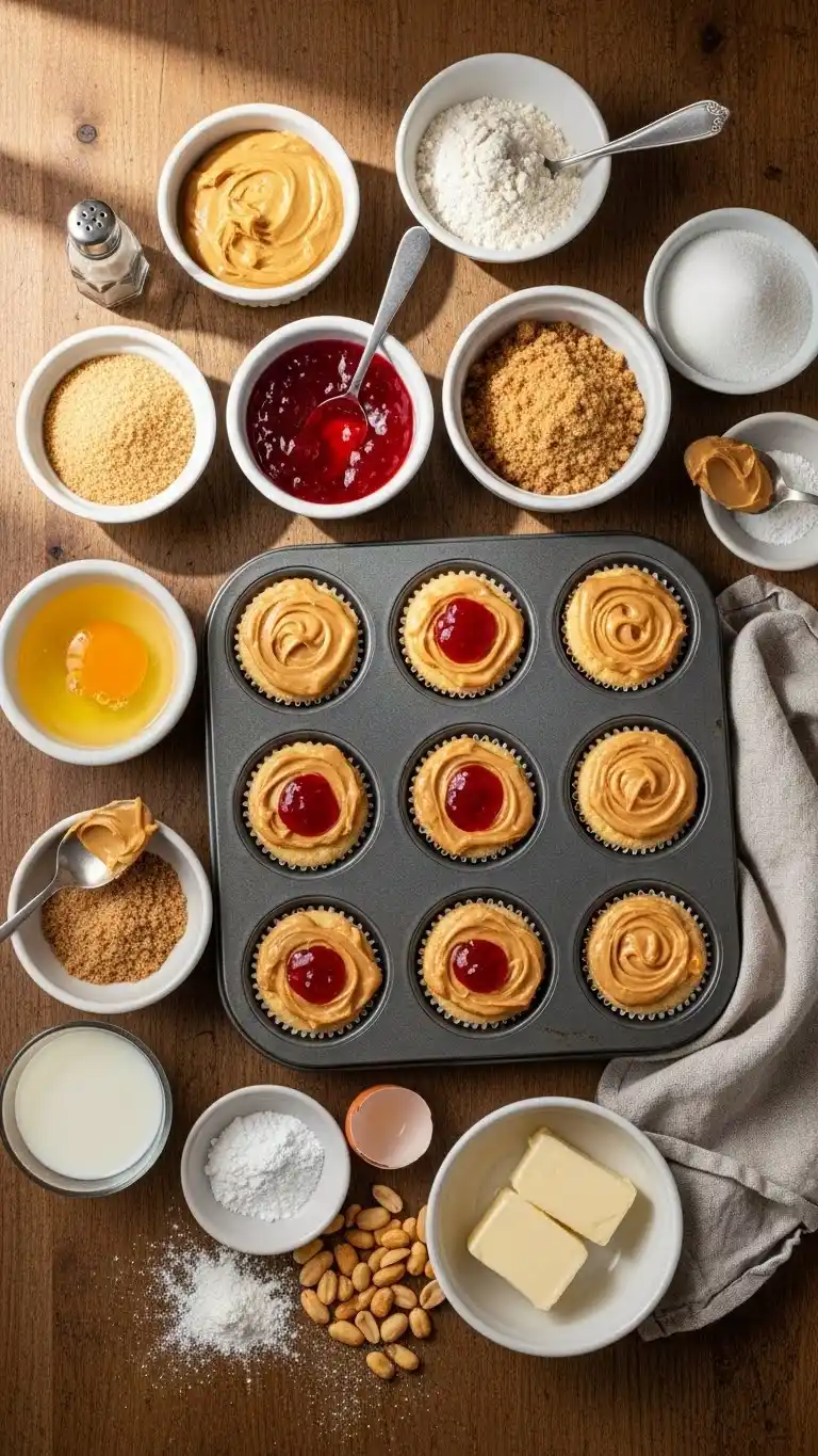 Soft Peanut Butter Jelly Muffins Recipe with a Sweet Surprise 3 peanut butter jelly muffins