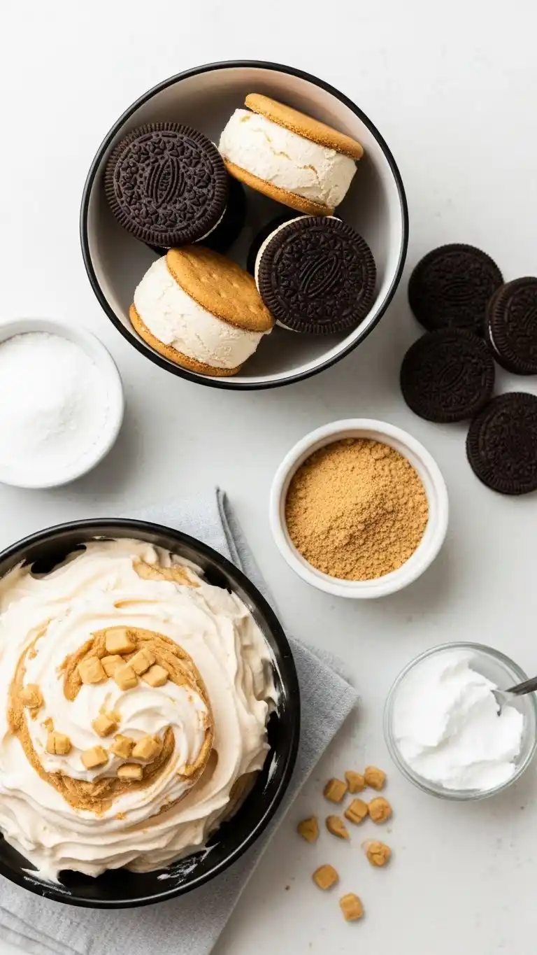 Easy Peanut Butter Oreo Ice Cream Sandwiches Recipe 2 peanut butter oreo ice cream sandwiches01