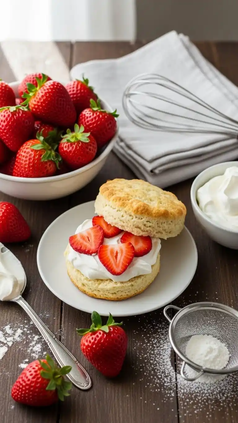 Homemade Strawberry Shortcake with Fresh Strawberries & Cream 2 strawberry shortcake1