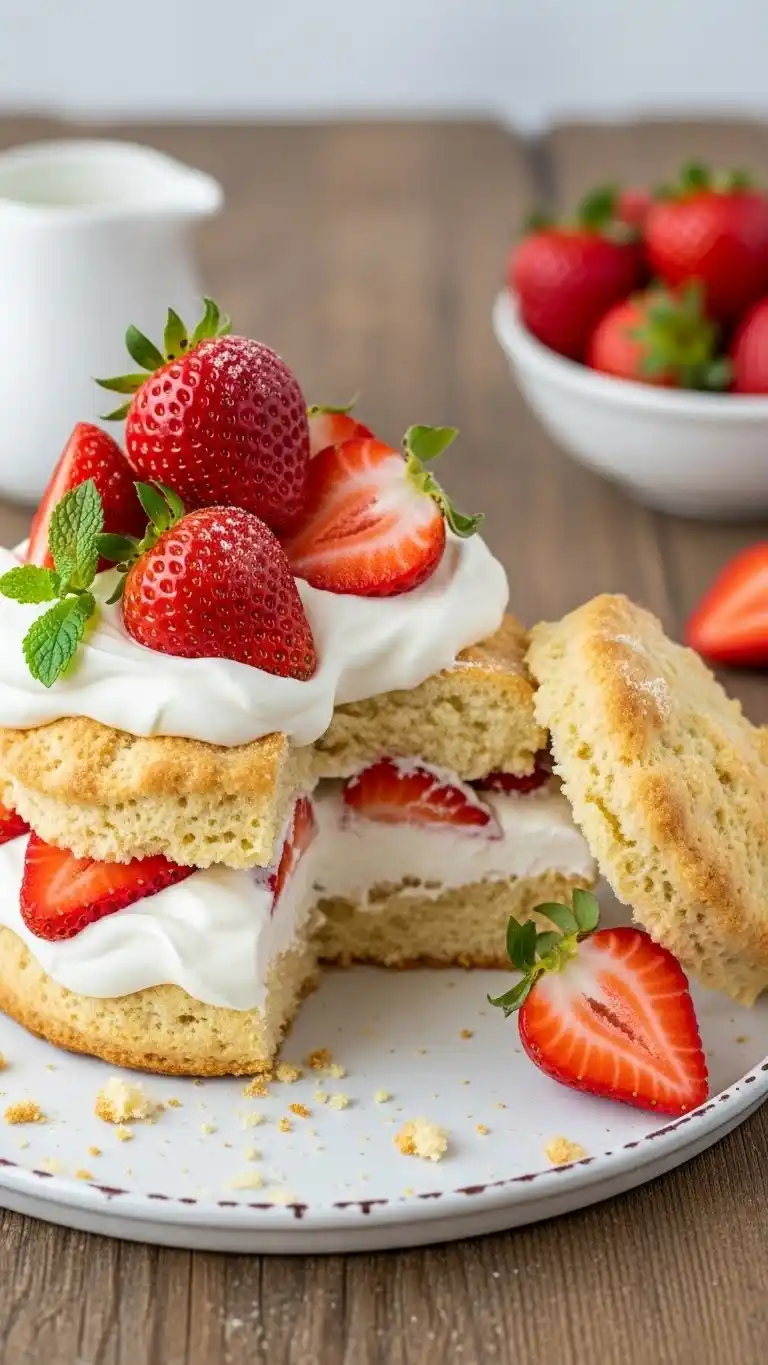 Homemade Strawberry Shortcake with Fresh Strawberries & Cream 3 strawberry shortcake2
