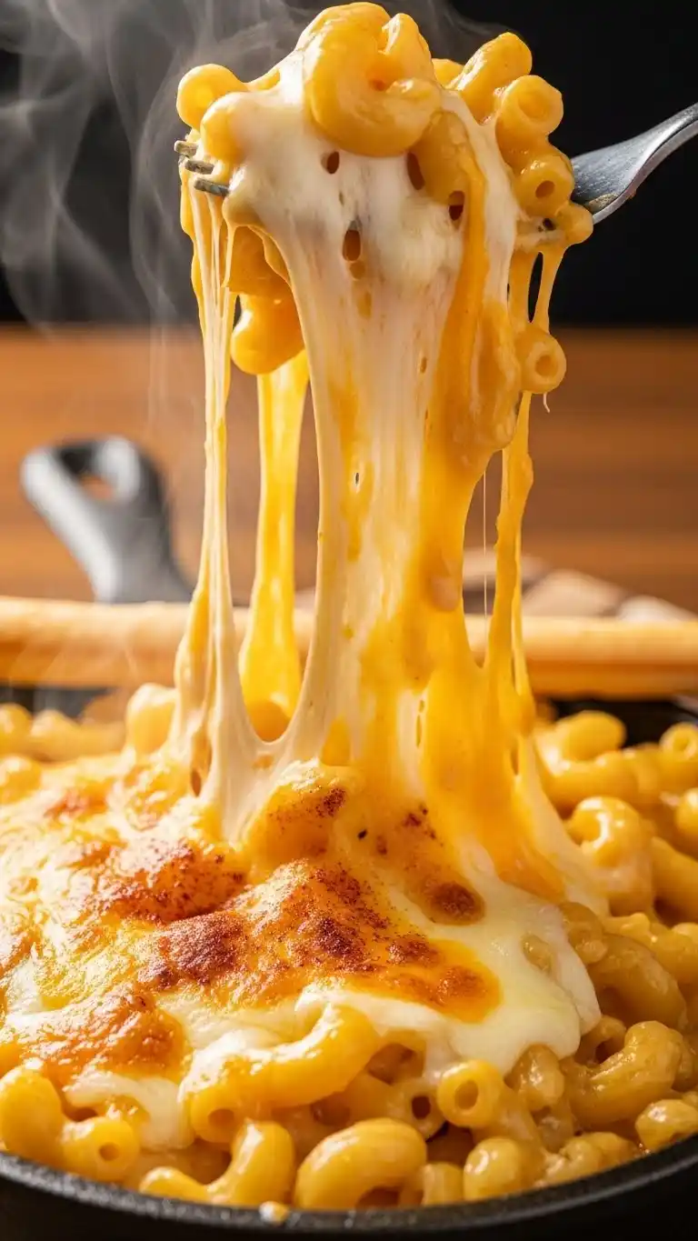 11 Cheesy Mac and Cheese Recipes for the Holidays (Because One Is Never Enough) 7 11Extra Gooey Cheese Pull Mac and Cheese