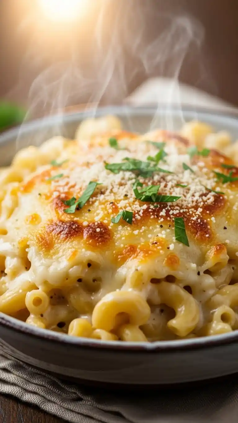 11 Cheesy Mac and Cheese Recipes for the Holidays (Because One Is Never Enough) 4 11Garlic Parmesan Mac and Cheese