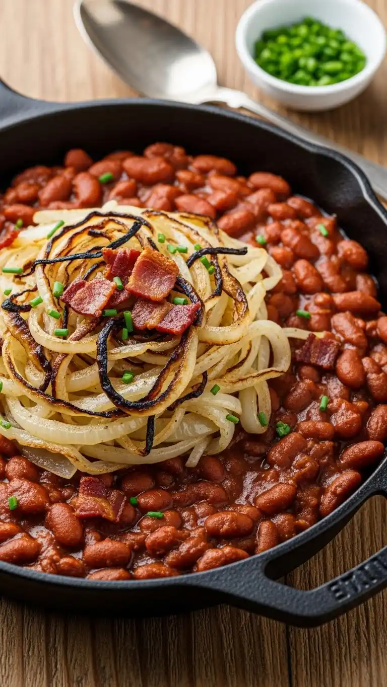 14 Easy & Delicious Bean Recipes to Complete Your Holiday Menu 4 Baked Beans with Caramelized Onions