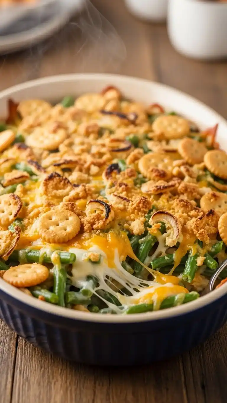 9 Festive Green Bean Casserole Recipes Everyone Loves 5 Cheesy Green Bean Casserole with Crispy Topping