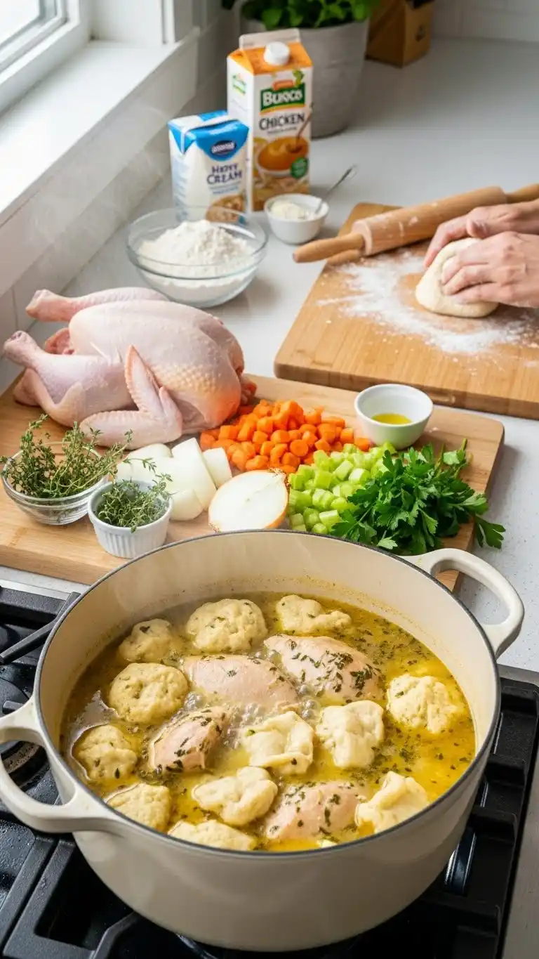 Homestyle Chicken and Dumplings in Creamy Herb Broth 3 Chicken and Dumplings2