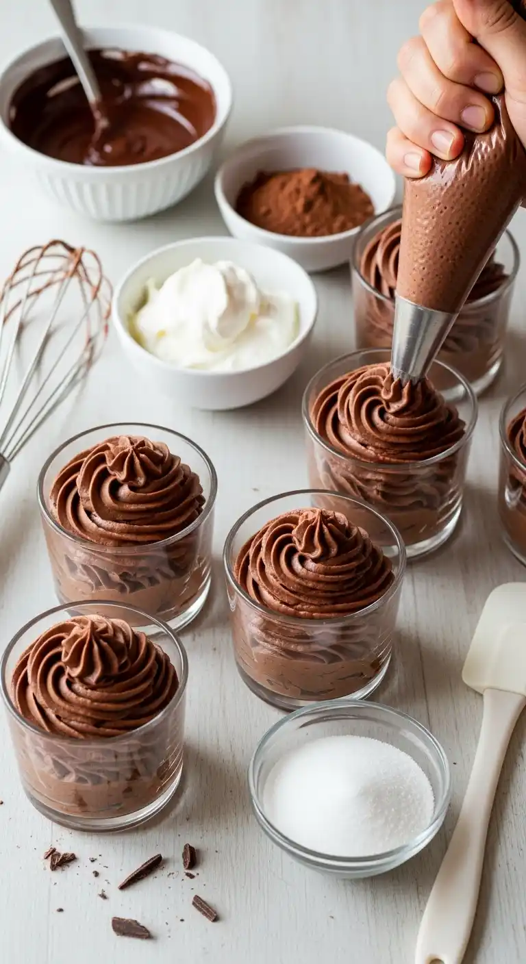Light & Fluffy Whipped Chocolate Mousse Cups Recipe 3 Chocolate Mousse Cups3
