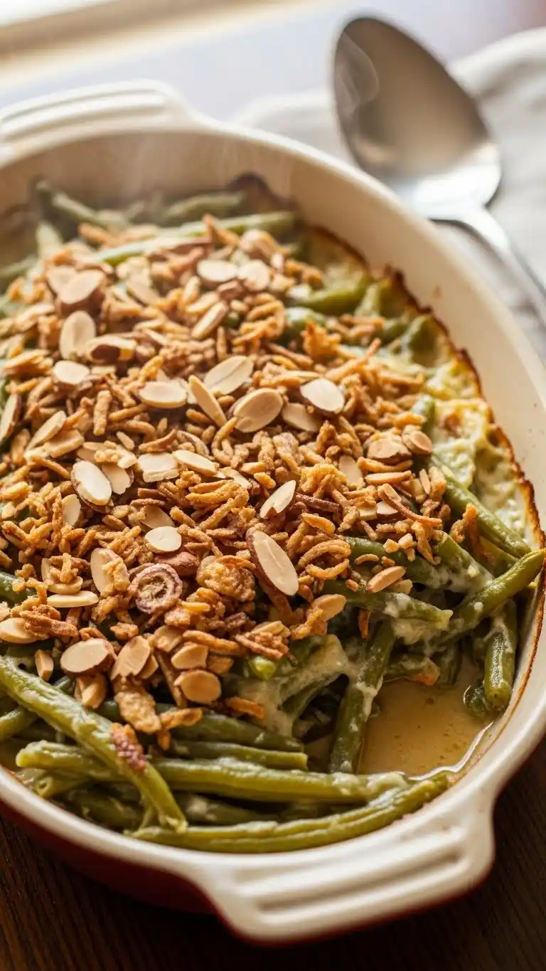 8 Must-Try Classic Green Bean Casseroles 5 Crunchy Almond Green Bean Casserole4