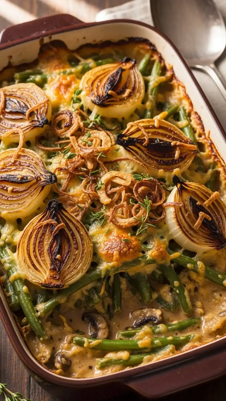9 Festive Green Bean Casserole Recipes Everyone Loves 7 Green Bean Casserole with Caramelized Onions