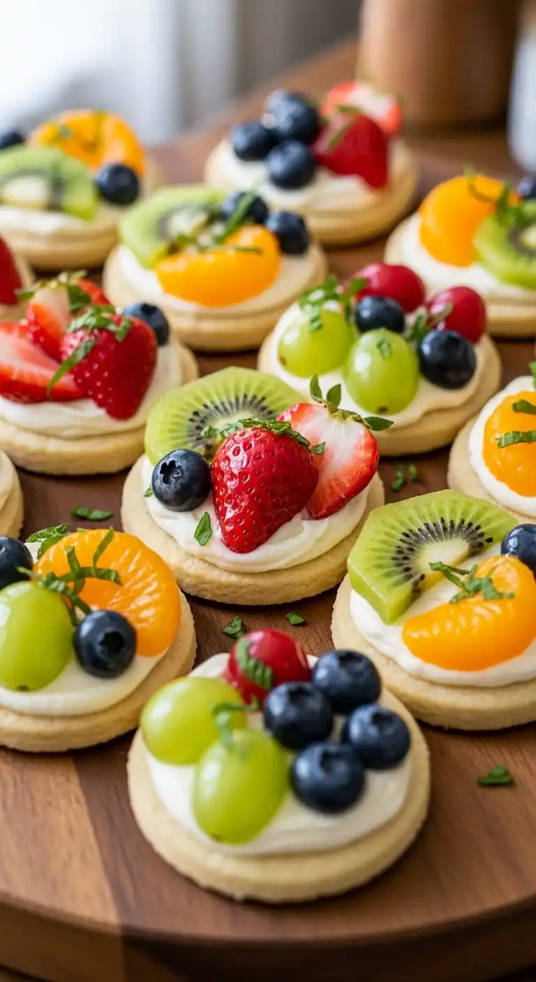 Mini Fruit Pizzas: Tiny Desserts, Big Color & Flavor 4 Mini Fruit Pizzas3
