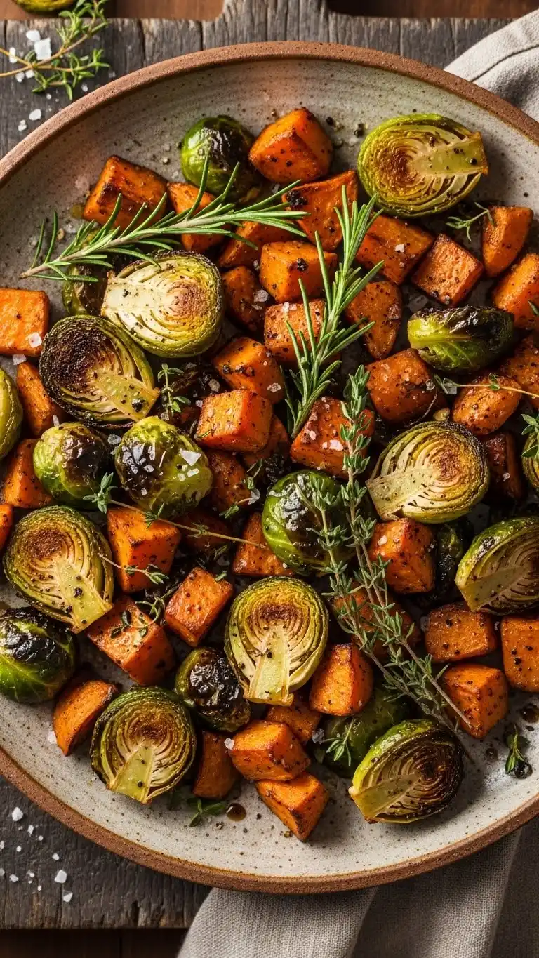 10 Delicious Sweet Potato Sides for Holiday Meals 9 Roasted Sweet Potato & Brussels Sprouts