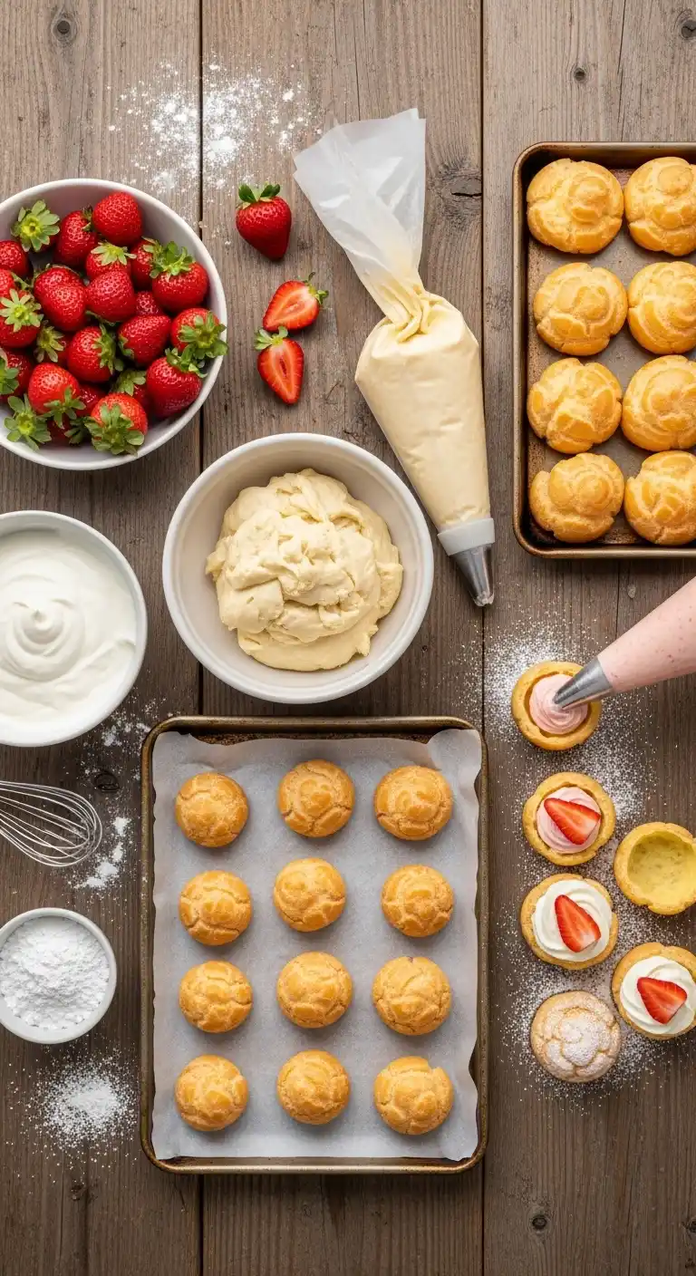 Strawberry Cream Puffs That Look Bakery-Perfect 3 Strawberry Cream Puffs1