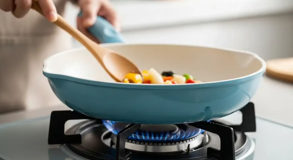 How to Make a Ceramic Pan Non Stick Again 3 Use Gentle Heat