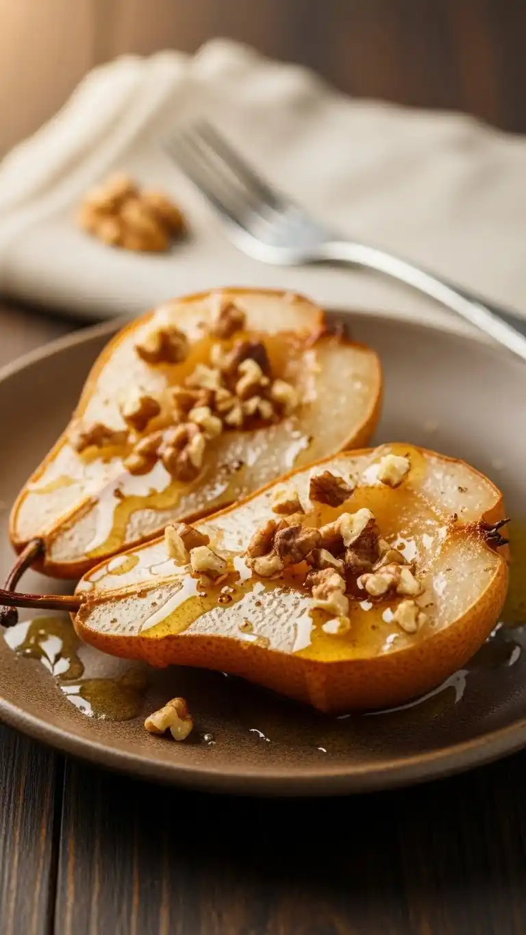 Baked Pears with Honey & Walnuts: Sweet & Easy Treat 4 baked pears