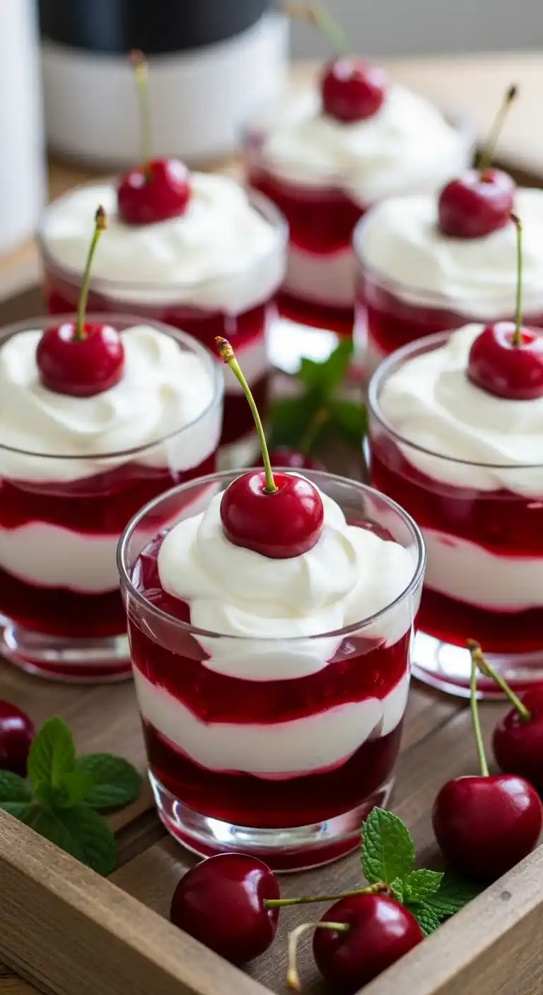 Cherry Jello Cream Cups with Retro, Creamy Chaos 4 cherry jello cream cups3