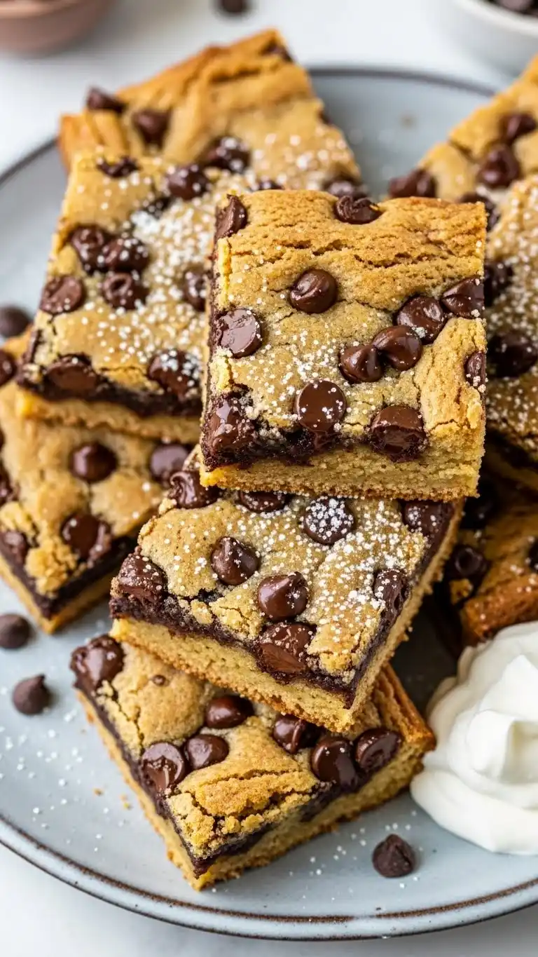 One-Bowl Chocolate Chip Blondies (So Easy!) 4 chocolate chip blondies3