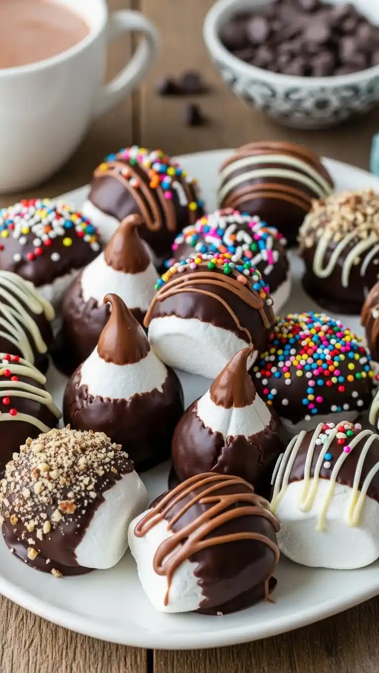 Decadent Chocolate Dipped Marshmallows in Minutes 4 chocolate dipped marshmallows