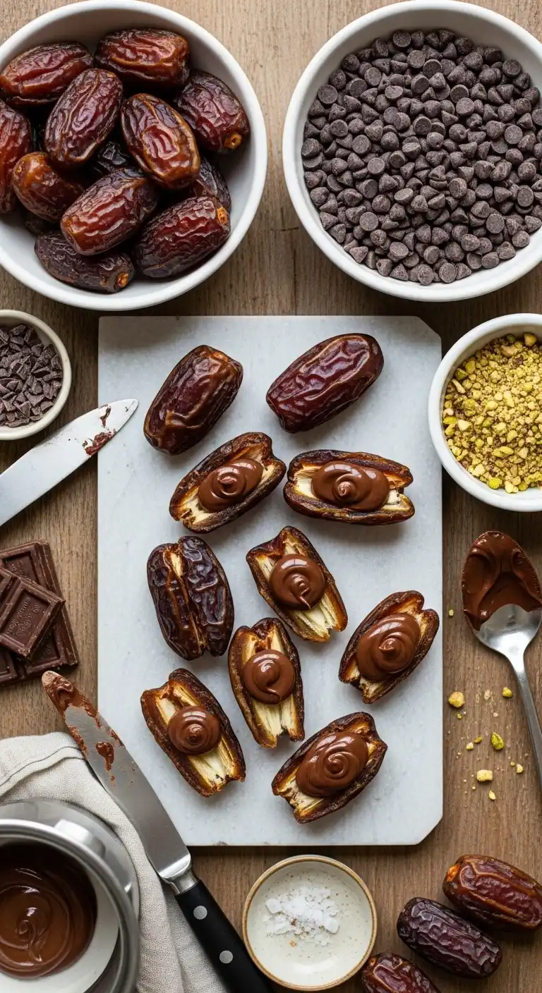 Easy Chocolate-Stuffed Dates: Nature’s Candy Dessert Treat 3 chocolate stuffed dates