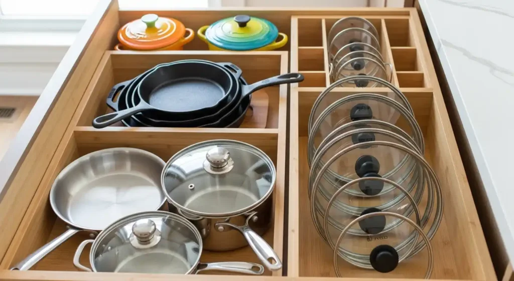 How to Organize Pots and Pans: Stress-Free Kitchen Storage Tips 2 drawers storage