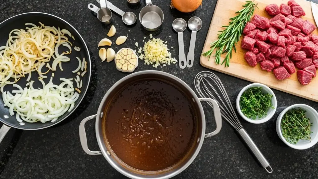 Why This Savory Garlic Onion Beef Gravy Will Ruin All Other Gravies for You 2 garlic onion beef gravy2