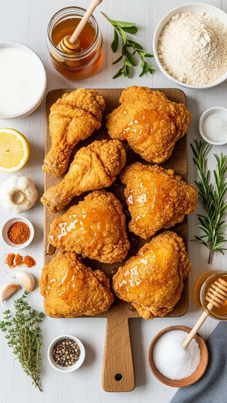 Golden Buttermilk Fried Chicken Drizzled with Honey 4 golden buttermilk chicken2