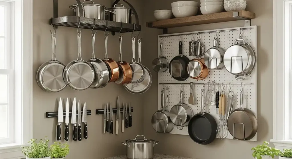 How to Organize Pots and Pans: Stress-Free Kitchen Storage Tips 3 hanging solution to store pans and pot