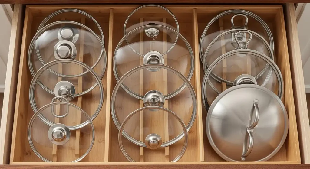 How to Store Pan Lids (Without Losing Your Mind or Your Cabinet Space) 3 how to store pan lids