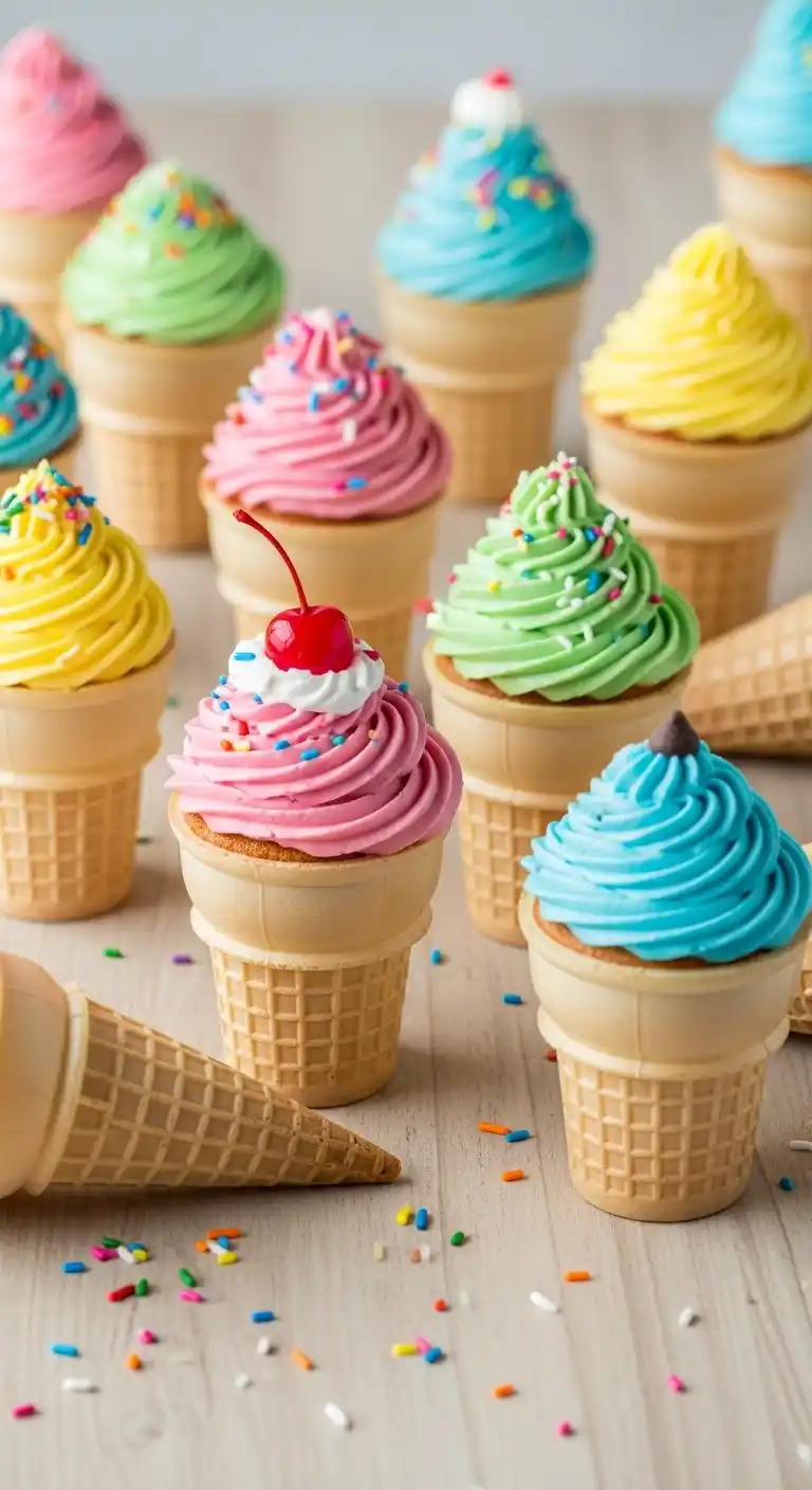 Ice Cream Cone Cupcakes: The Fun Party Dessert Mashup 4 ice cream cone cupcakes3