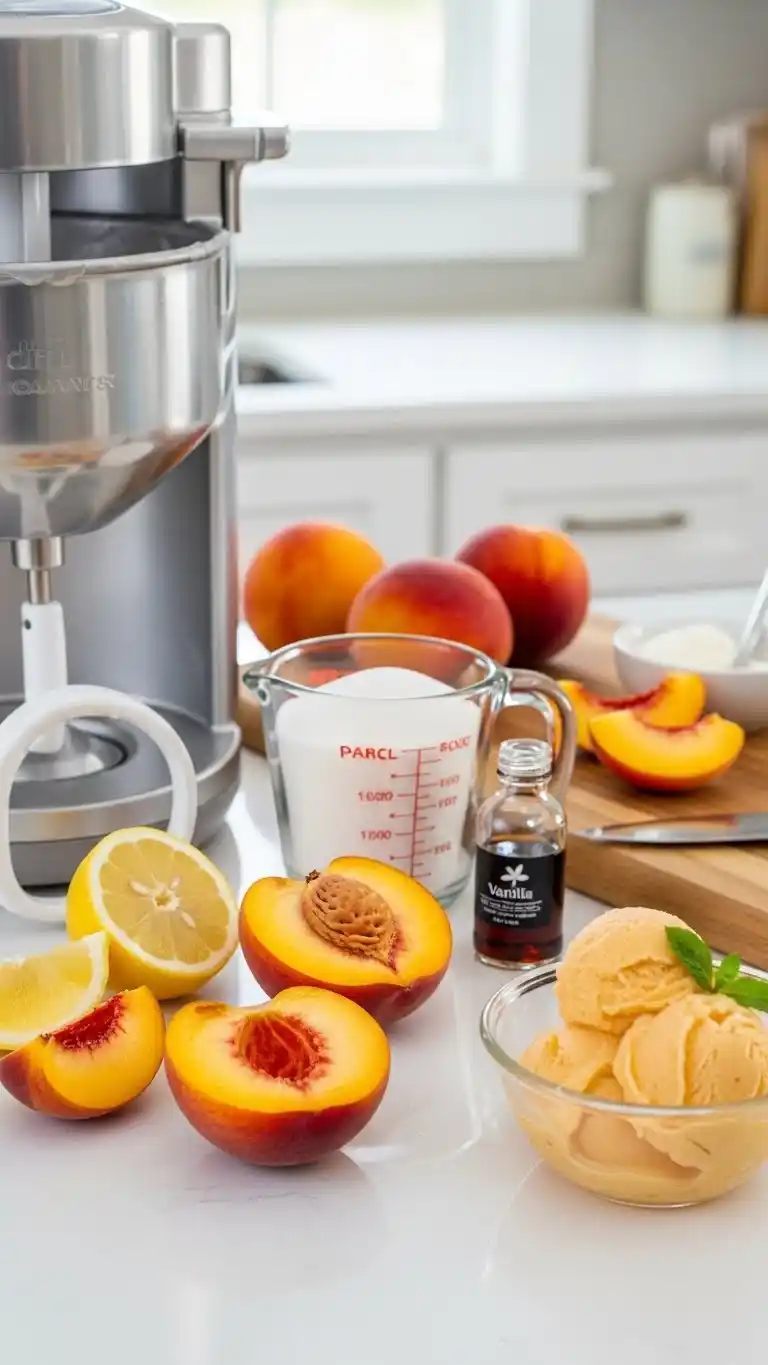 Fruity Peach Sorbet in Minutes 3 peach sorbet