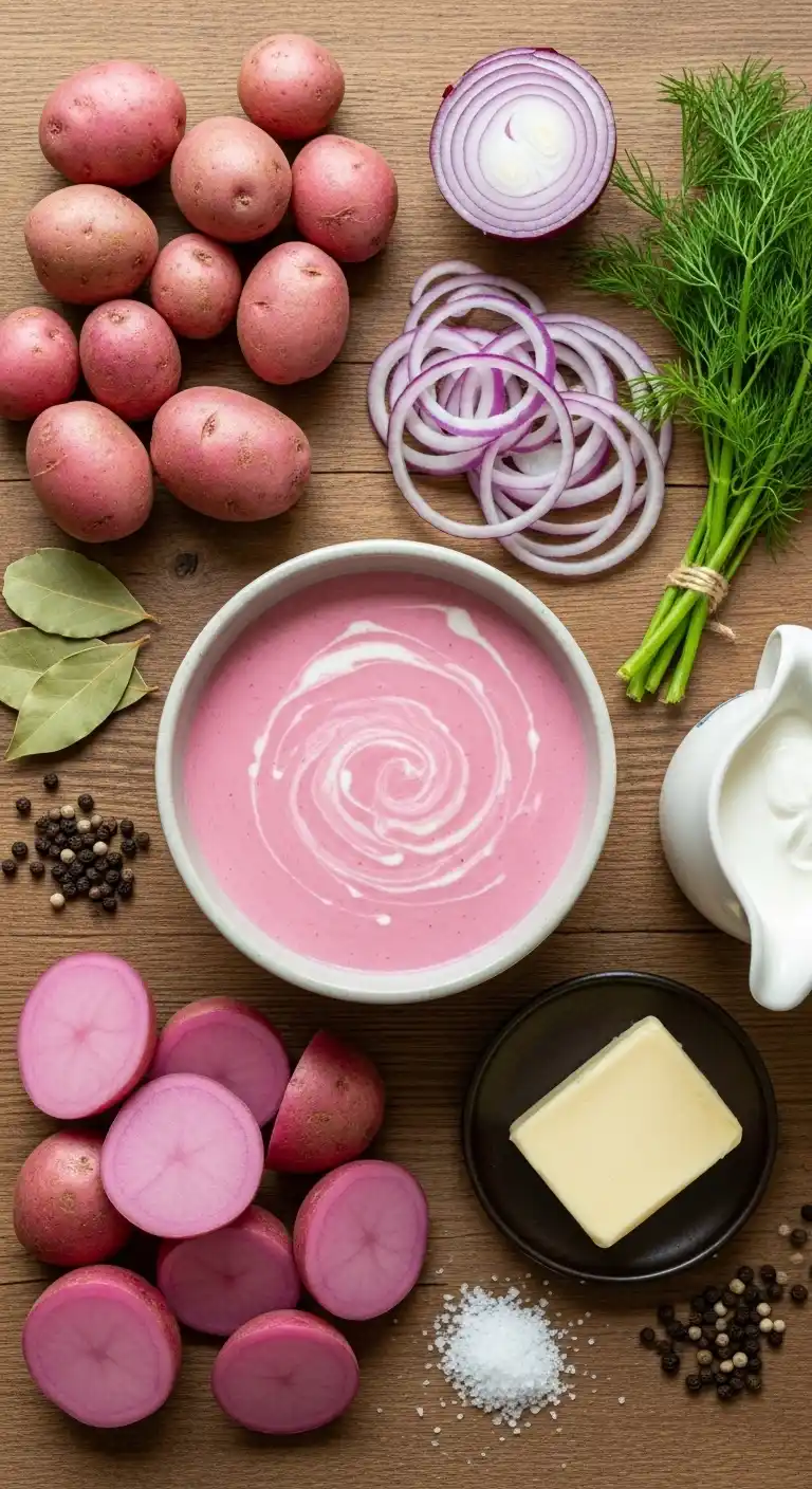Blushing Pink Potato Soup – So Easy & Cute 3 pink potato soup2