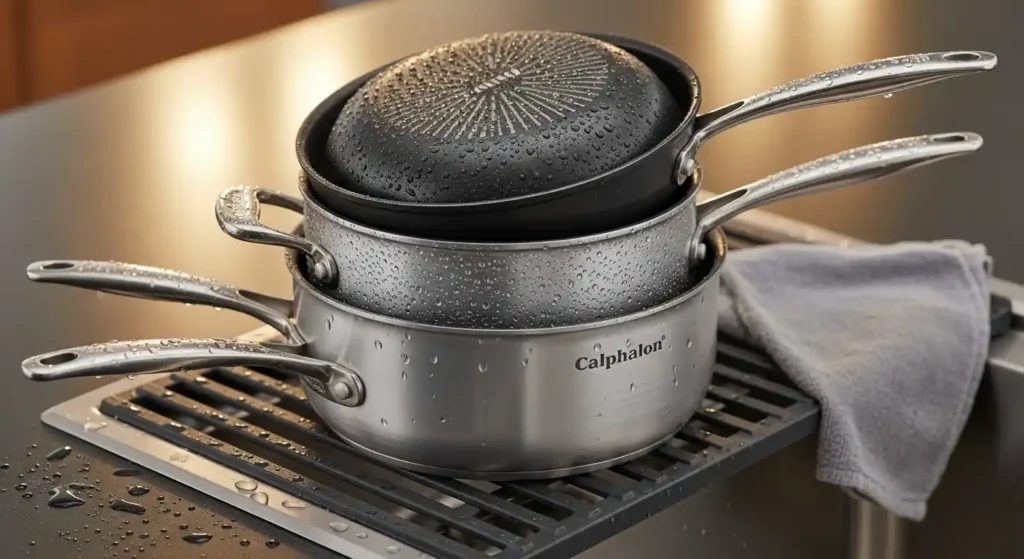 How to Clean Calphalon Pans: The Ultimate Guide for a Spotless Kitchen 3 rinse and dry1