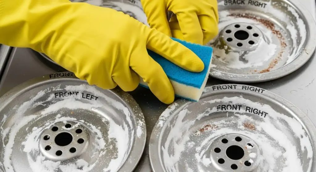 How to Clean Stove Drip Pans: A Simple Guide to a Spotless Stove 3 scrubbing drip pans