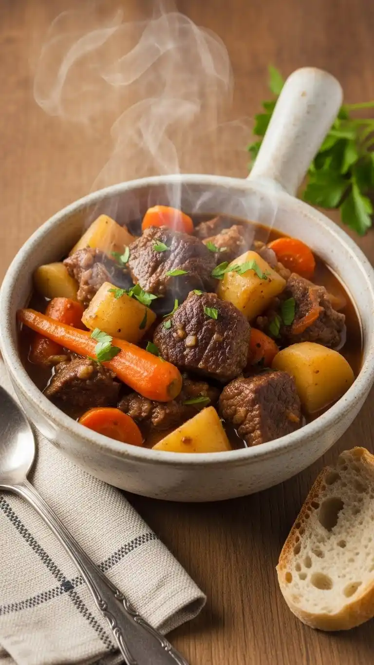 Hearty Slow-Cooked Beef Stew with Root Veggies 4 slow cooked beef stew