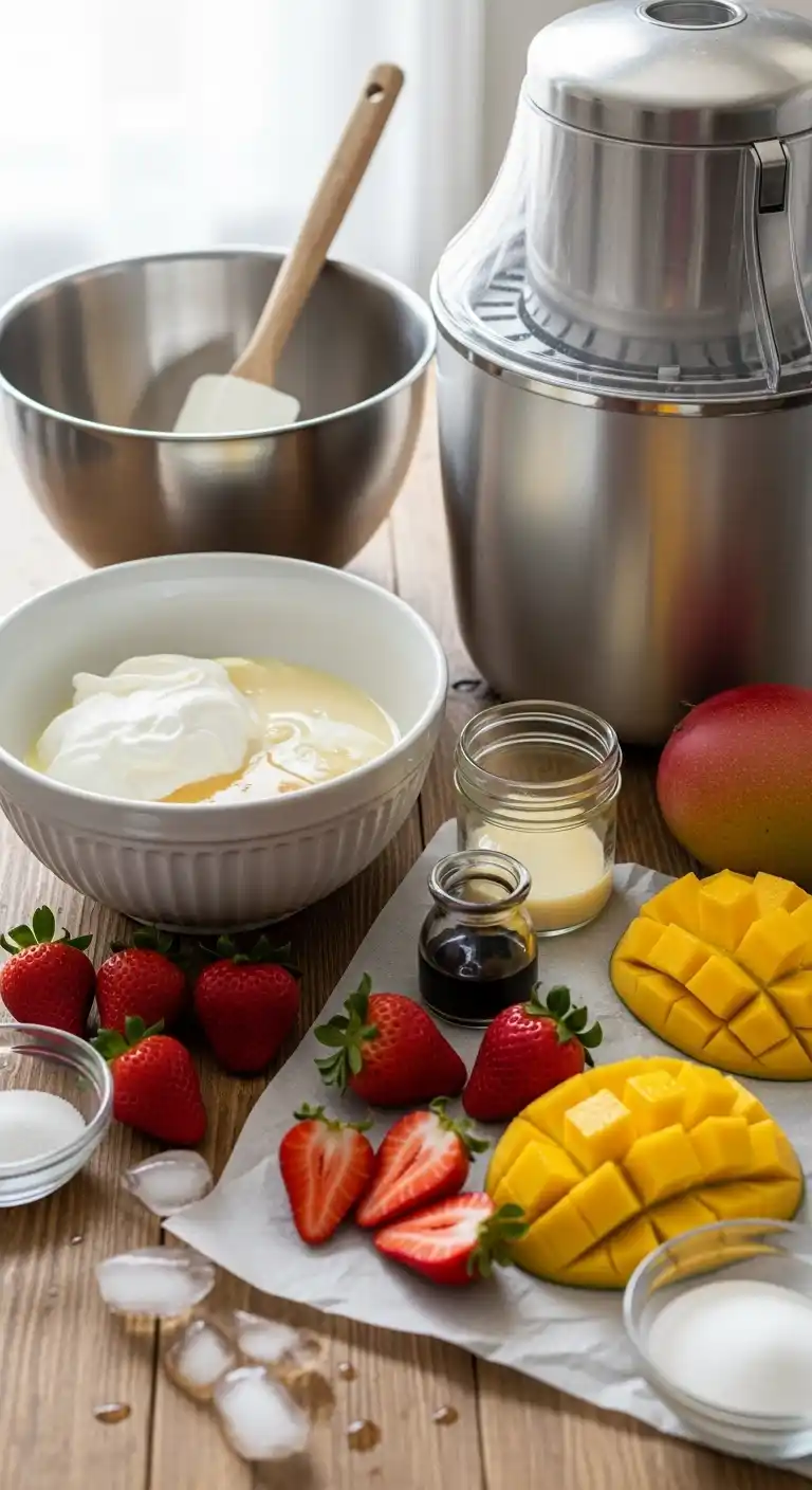 Strawberry Mango Ice Cream With Tropical Summer Vibes 3 strawberry mango ice cream2