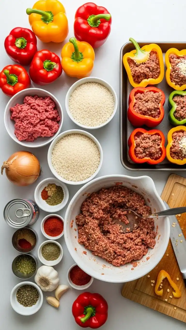 Easy Stuffed Bell Peppers with Savory Beef & Rice 3 stuffed bell peppers2