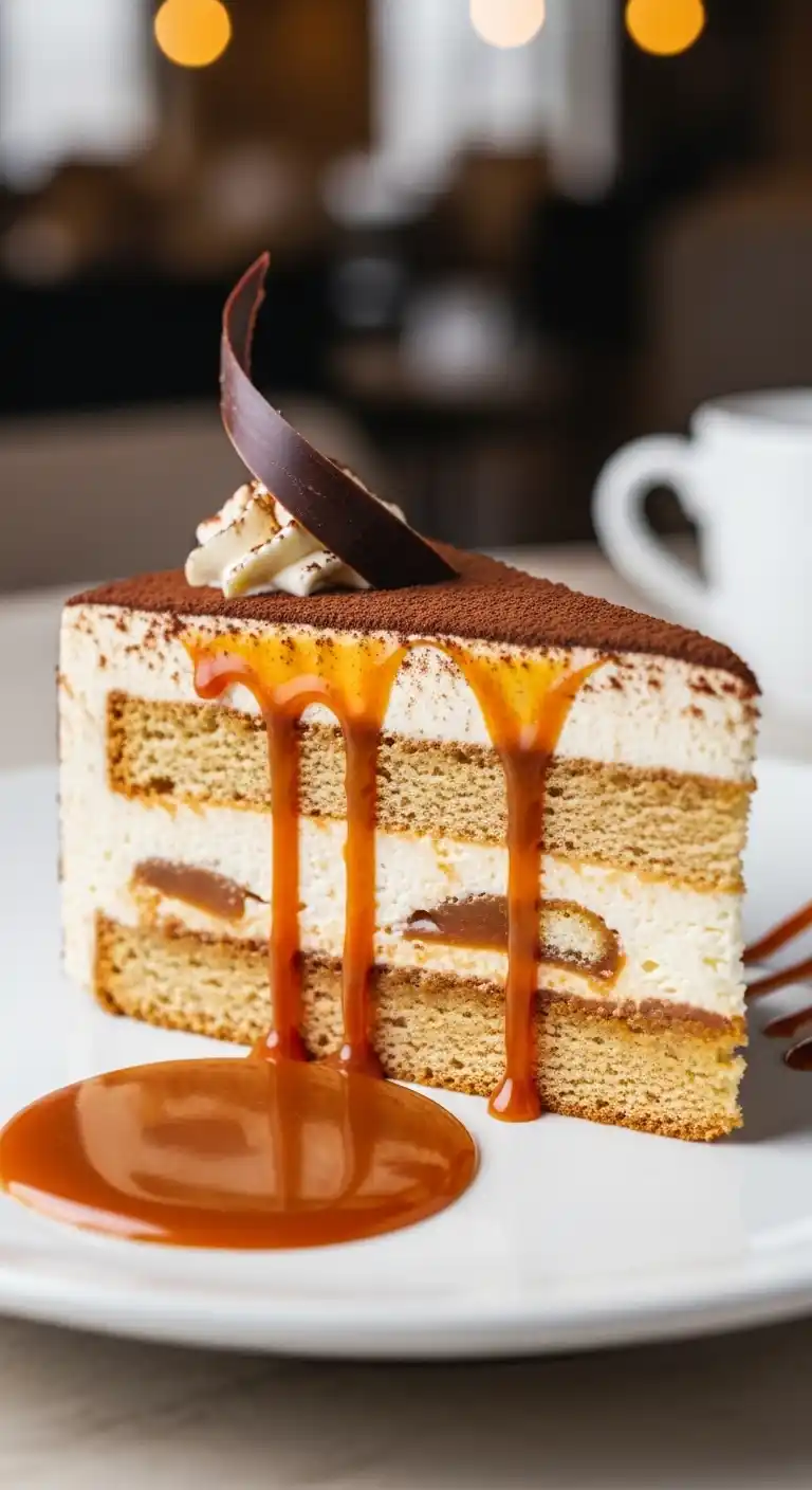 12 Stunning Tiramisu Wedding Cake Ideas That’ll Wow Every Guest 12 _Caramel Tiramisu Cake