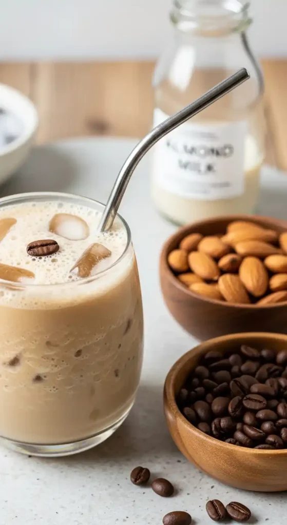 Iced Coffee Smoothie with Almond Milk: Morning Brightness 3 Iced Coffee Smoothie with Almond Milk