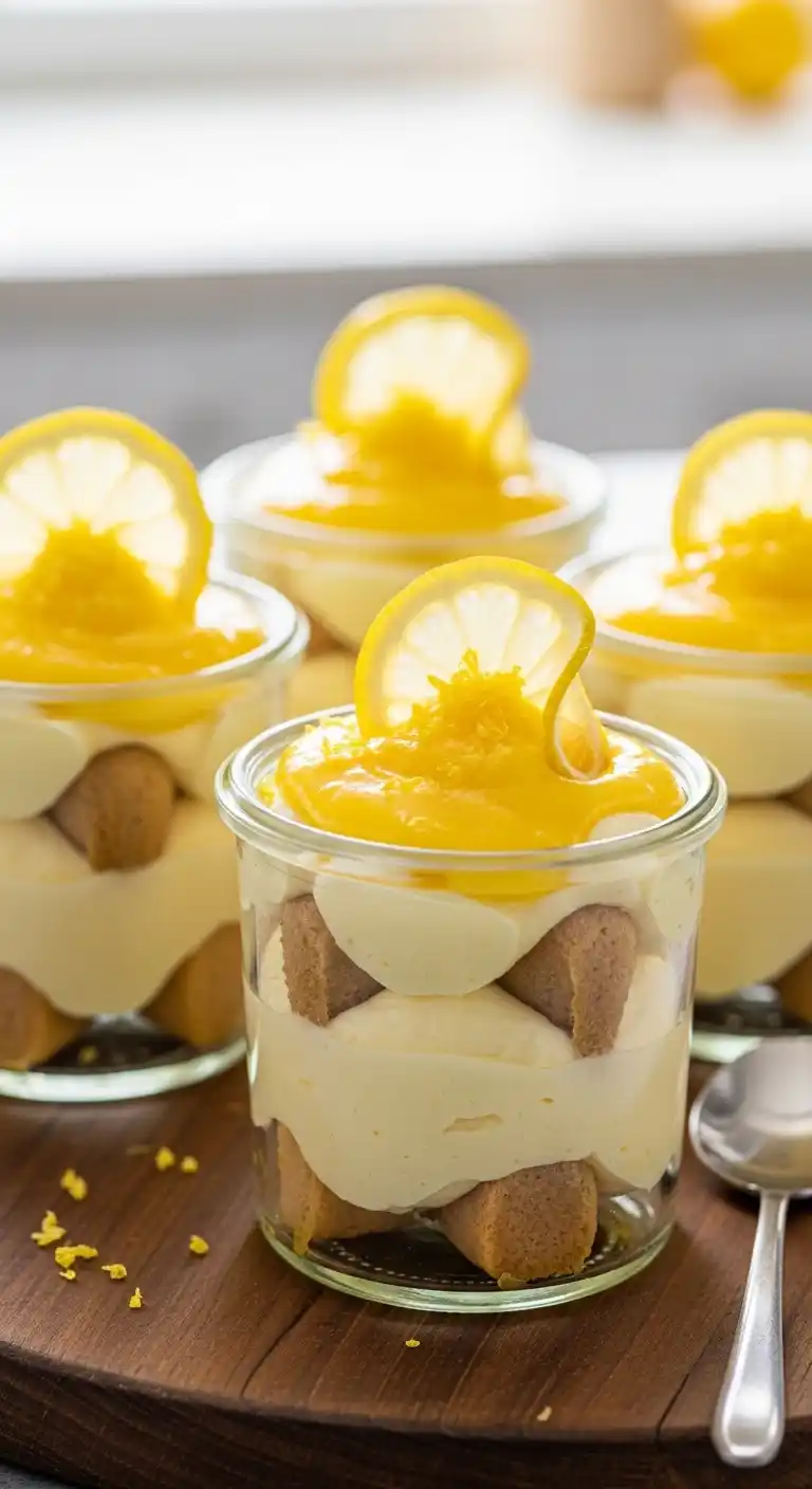 Lemon Tiramisu Cups with Bright Zesty Cream 4 Lemon Tiramisu Cups with Zesty Cream 4