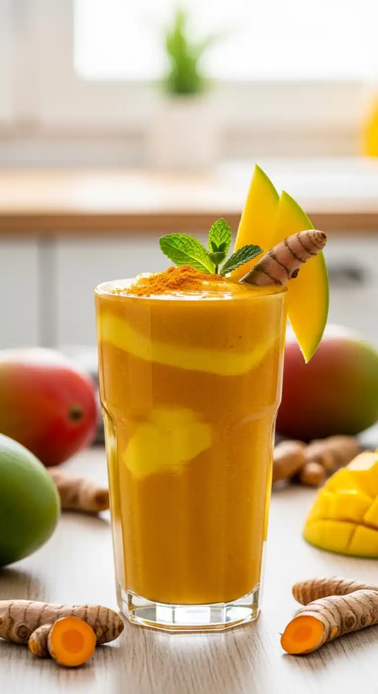 20 Fat-Burning Healthy Smoothie Recipes 9 Mango Turmeric Glow Smoothie
