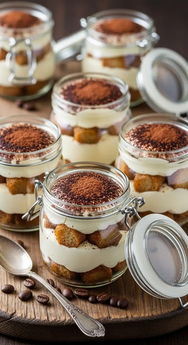 12 Stunning Tiramisu Wedding Cake Ideas That’ll Wow Every Guest 4 Mini Tiramisu Mason Jar Cakes