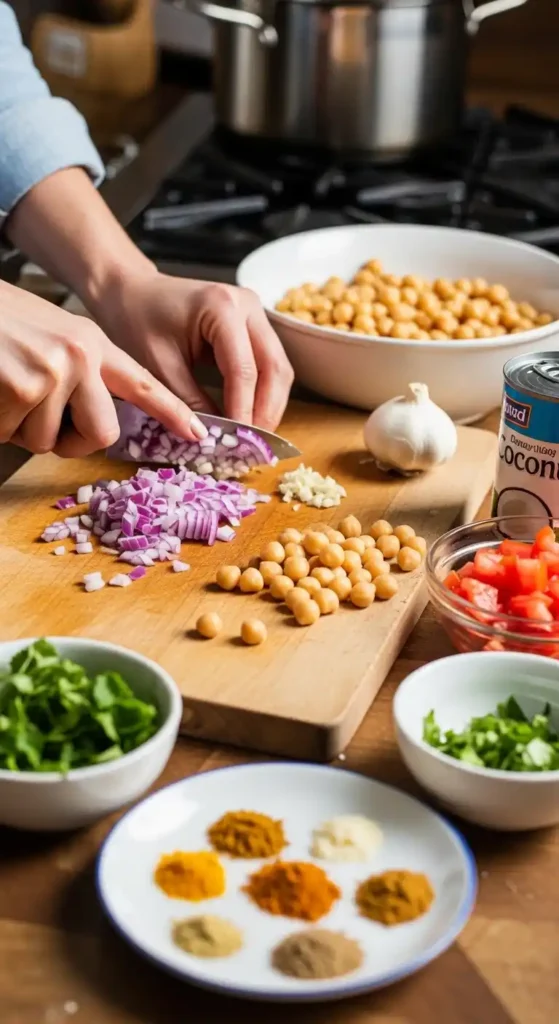 Quick Chickpea Curry with Pantry Staples: Easy One-Pot Dinner 3 Quick Chickpea Curry