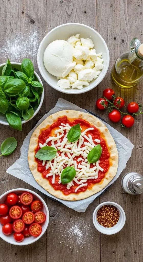 Quick Margherita Flatbread Pizza: Weeknight Wow 3 Quick Margherita Flatbread Pizza2